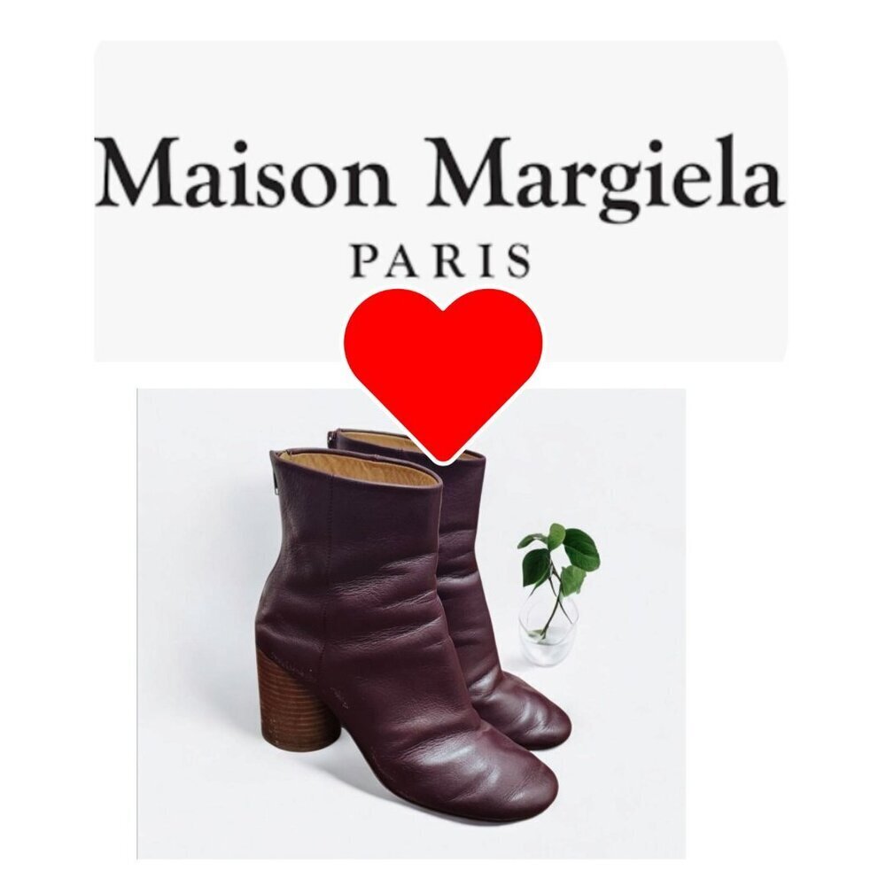 Vintage Maison Martin Margiela Tabi Leather Ankle Boots Size EU 37/US 6.5